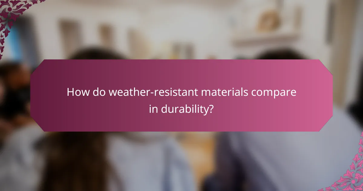 How do weather-resistant materials compare in durability?