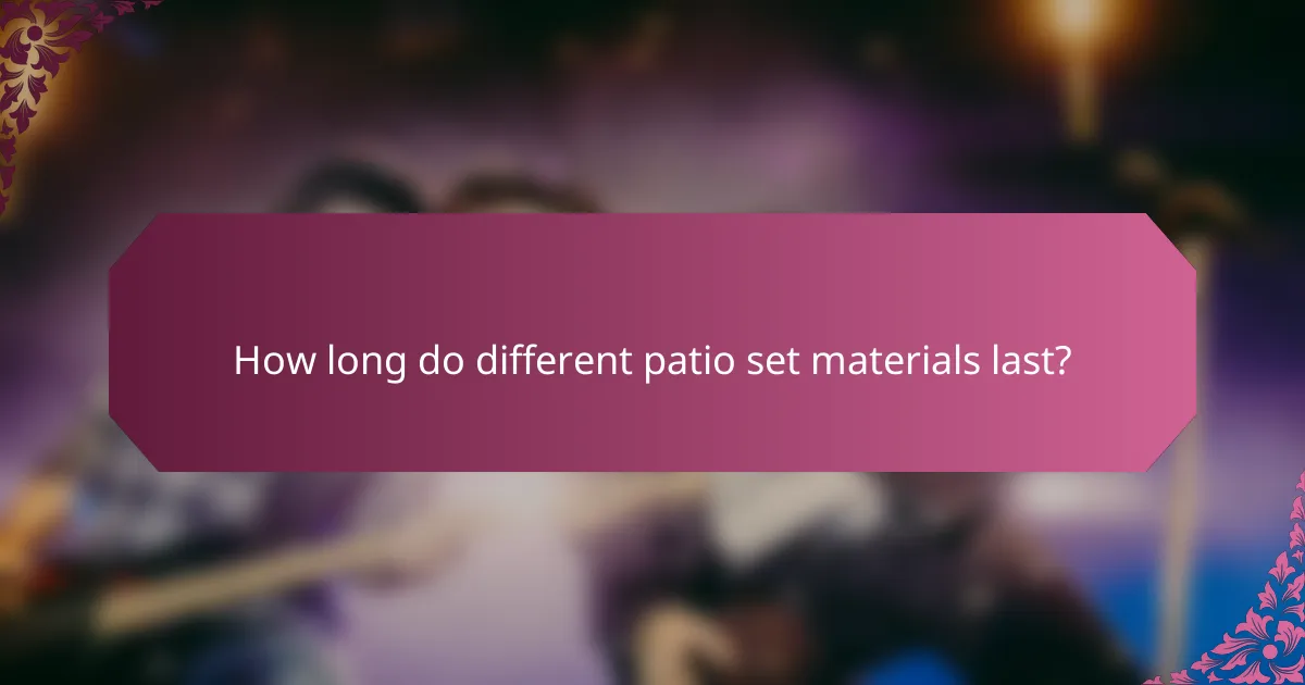 How long do different patio set materials last?